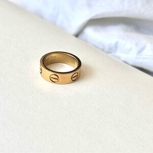 Love Designer Inspired Gold Ring Size 7